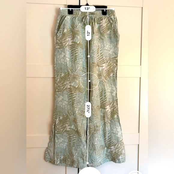 Dear John Tropical Linen Blend Wide Leg Pants Size Small - Picture 3 of 5